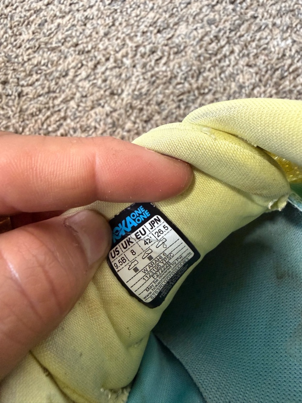 Hoka One One arahi 6 Yellow Running Shoes - Picture 7 of 7